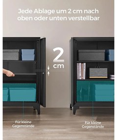 SONGMICS Oceľová kartotéka s 2 uzamykateľnými dvierkami – OMC013 Farba: sivá