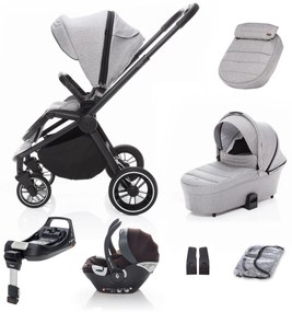 SET kočík Move+ vanička+adaptéry+autosedačka+báza,Silver Grey/Black
