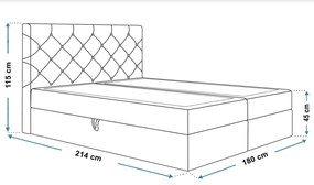 PROXIMA.store - Kontinentálna boxspring posteľ MAGGIE ROZMER: 180 x 200 cm, TYP MATRACA: TAŠTIČKOVÉ PRUŽINY, VRCHNÝ MATRAC (TOPPER): BEZ TOPPERU