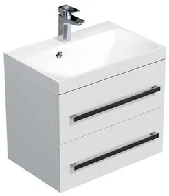 Kúpeľňová skrinka s umývadlom SAT Cube Way 60x40 cm biela lesk CUBE260ZBL, 1 ks