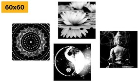 Set obrazov Feng Shui v čiernobielom prevedení Varianta: 4x 40x40
