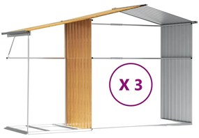 Záhradná kôlňa svetlohnedé 277x365,5x179 cm pozinkovaná oceľ