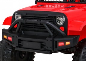 Ramiz Autíčko na batérie Jeep Dark Night pre deti Červené + pomalý štart + EVA + LED Audio