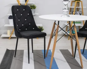 Set dvoch jedálenských stoličiek AMORE čierne (2ks)