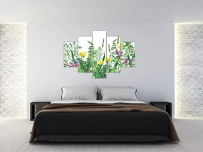 Obraz - Maľované lúčne kvety (150x105 cm)