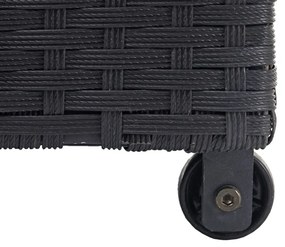 Polyratanový záhradný úložný box HWC-D88 - prémiová čierna, 63x135x52cm 320l