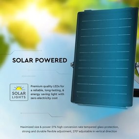 LED stmievateľný solárny reflektor so senzorom LED/10W/3,7V 4000/6000K IP65 + DO