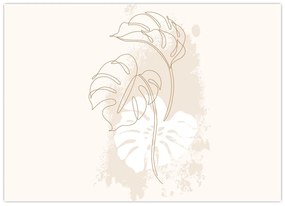 Obraz - Line art monstera N⁰1 (70x50 cm)
