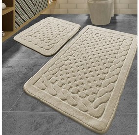 SADA 2x Kúpeľňová predložka BAMBI 60/100 cm béžová