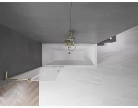 Mexen Velar L, 2-krídlová posuvná vaňová zástena 70 x 150 cm, 8mm sklo námraza, zlatá lesklá, 896-070-003-31-50