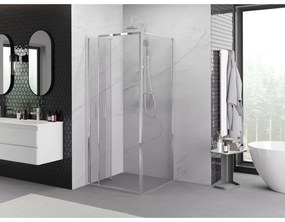 Mexen Exo, sprchovací kút so skladacími dverami 95 x 95 cm, 6mm číre sklo, chrómový profil, 816-095-095-01-00