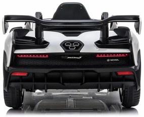 Lean Cars Elektrické autíčko - McLaren Senna - nelakované - biele - motor 2x45W - batéria 12V7Ah -2023
