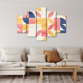 Obraz - Abstrakcia s retro vzormi (150x105 cm)