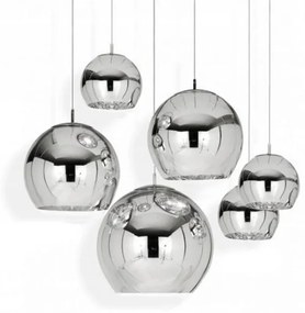 Toolight - Závesná lampa guľa 20cm LE03-1, chrómová, OSW-00705