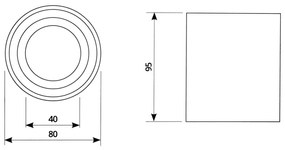 HALOGEN Vodotesná hliníková SPOT TUBA 95mm IP44 Black AQUARIUS ROUND Kobi