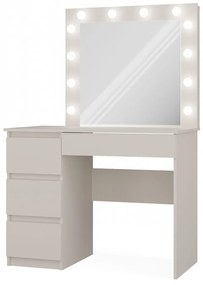 Toaletný stolík Micras 2 (kašmír) (L) (so zrkadlom) (s LED osvetlením). Akcia -20%. Vlastná spoľahlivá doprava až k Vám domov. 1132479