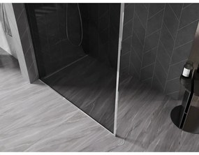 Mexen Kioto-F, sprchová zástena s rámom 140 x 202 cm, 8 mm šedé sklo, chrómový profil, 800-140-104-01-40