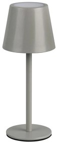Sivá LED stolová lampa s kovovým tienidlom (výška 21 cm) Diaz – Reality