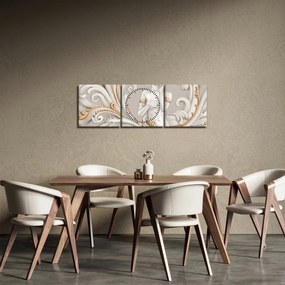 Obraz bohyne v ornamentálnom pozadí (s hodinami) (90x30 cm)