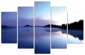 Gario Obraz na plátne Hmla nad jazerom - 5 dielny Rozmery: 100 x 70 cm
