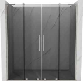 Mexen Velar L Duo, posuvné sprchové dvere do otvoru 170 cm, 8mm šedé sklo, brúsená oceľ, 871-170-003-42-97