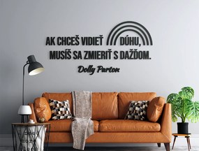 drevko Motivačný citát na stenu Ak chceš vidieť dúhu Rozmer obrazu: 40 x 81,5 cm, Farba dekorácie: Čierna