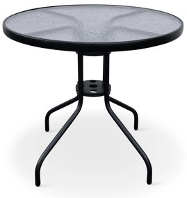Záhradný jedálenský set Capri 80 cm + 4x kovová stolička Solano