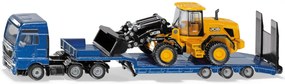 SIKU Super – nákladný automobil MAN s podvalníkom a kolesovým nakladačom JCB