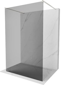 Mexen Kioto, sprchová zástena Walk-In 140 x 200 cm, 8mm šedé sklo, brúsená oceľ profil, 800-140-002-97-40