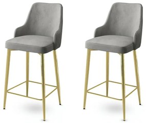 Sada barových stoličiek Enox Grey and Gold, 2 ks