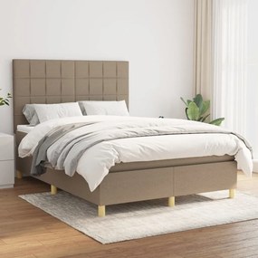 Posteľný rám boxspring s matracom sivohned 140x200 cm látka 3142341