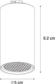 Moderný čierny reflektor pre 1-fázový koľajnicový systém GU10 35 mm - Iconic Ruby Honey