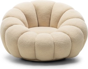 Dizajnové relaxačné kreslo VENEZIA 100 cm bouclé béžové