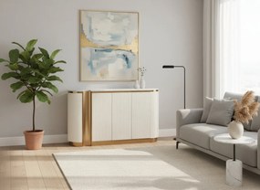 Komoda Stilig ST917 158 cm ecru/zlatá/mramor