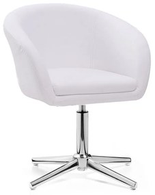 LuxuryForm DESIGN Stolička VENICE na striebornom kríži - biela