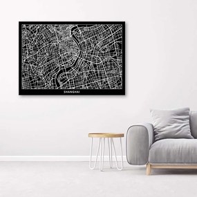 Gario Obraz na plátne Plán mesta Šanghaj Rozmery: 60 x 40 cm
