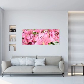 Obraz - Ružové ľalie (120x50 cm)