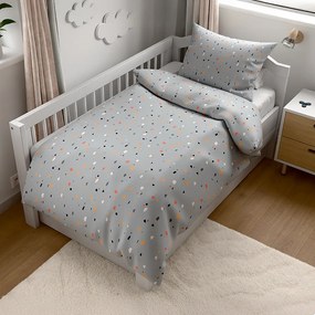 Krepové obliečky do postieľky Renforcé PINTURA sivé Rozmer obliečky: 45 x 65 cm | 90 x 140 cm