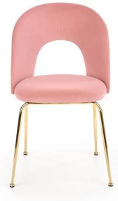 JEDÁLENSKÁ STOLIČKA MELI RUŽOVÝ ZAMAT + ZLATÉ NOHY