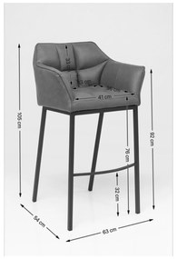 Thinktank Quattro barová stolička sivá