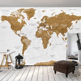 Artgeist Fototapeta - World Map: White Oceans Veľkosť: 150x105, Verzia: Premium