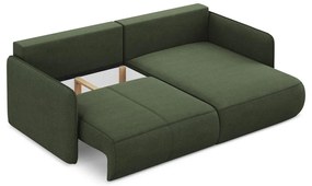 Zelená rozkladacia/s úložným priestorom rohová pohovka (pravý roh) Nanea – Makamii