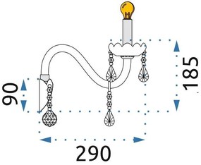 Toolight - nástenná krištáľová lampa Kinkiet 300755, OSW-04602
