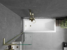 Mexen Next L, 1-krídlová vaňová zástena 50 x 150 cm, 6mm číre sklo, zlatý matný profil, 895-050-000-03-00-55