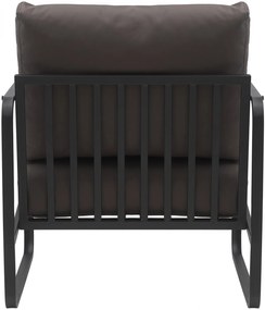 Design-Shop Kreslo Manea - koženka / kov - Hnedá