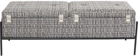 Lavica s úložným priestorom BELINGTON 120x43 cm čierno-biela, kovové nohy