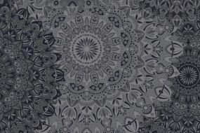 Tapeta štýlová Mandala v čiernobielom prevedení - 150x100