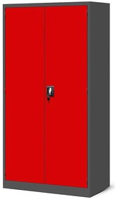 Skriňa Szymon kovová antracit/červená