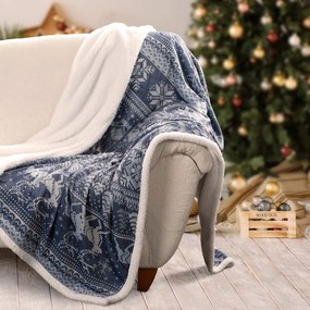 EUROFIRANY CHLPATÁ VIANOČNÁ DEKA NORDIC2 150X200 CM VZOROVANÁ