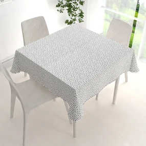 Biante Bavlnený štvorcový obrus Sandra SA-310 Čierne hviezdičky na bielom 150x150 cm
